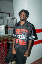 “Faith over fear” black mesh jersey