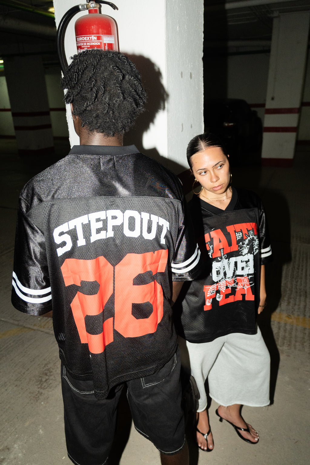“Faith over fear” black mesh jersey