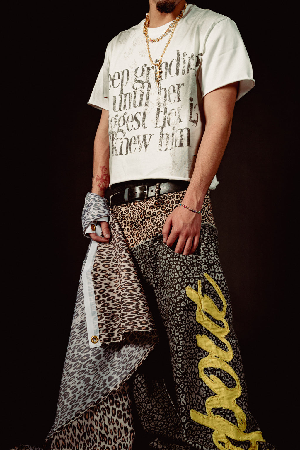 Double Waisted Leopard Jeans