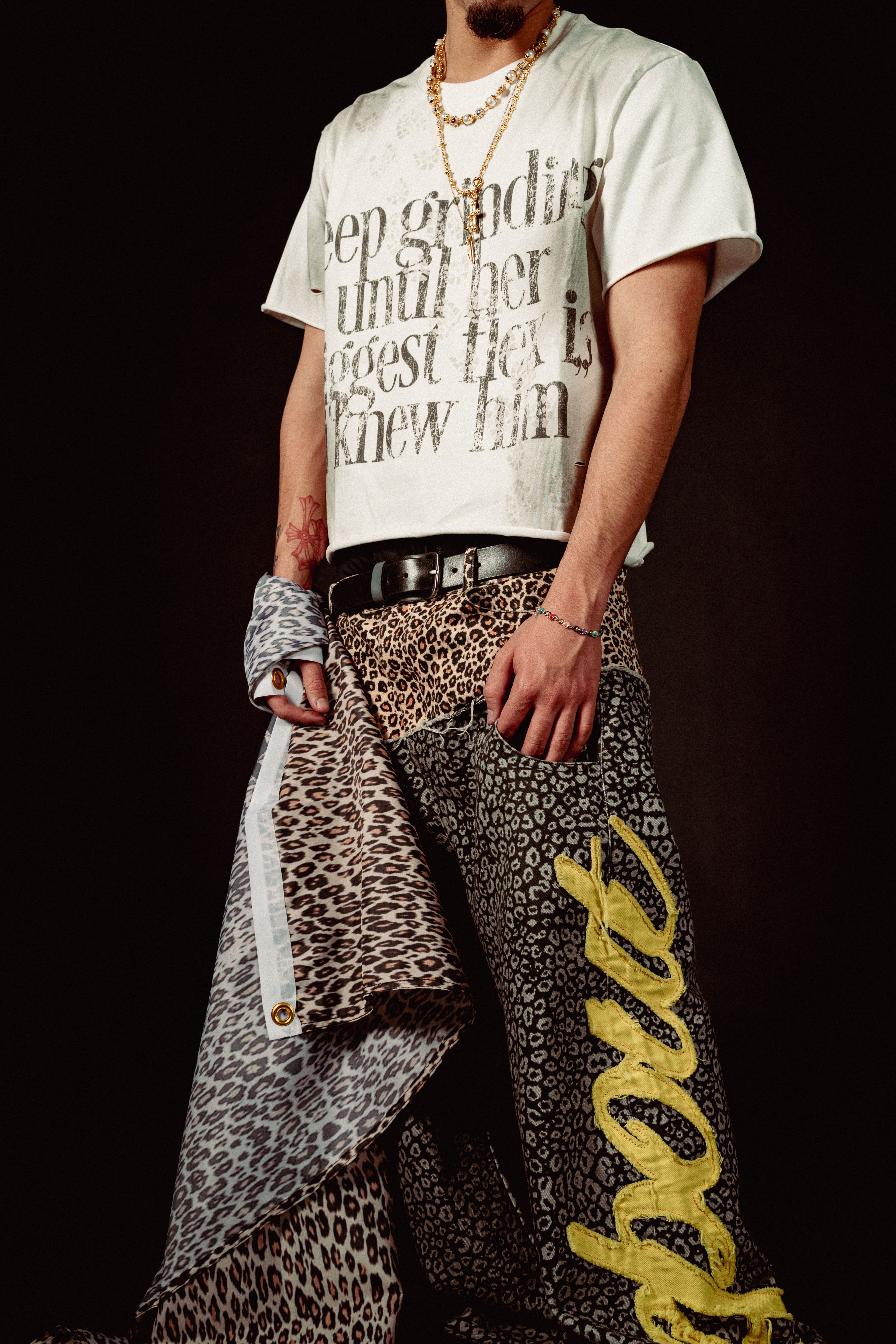 Double Waisted Leopard Jeans