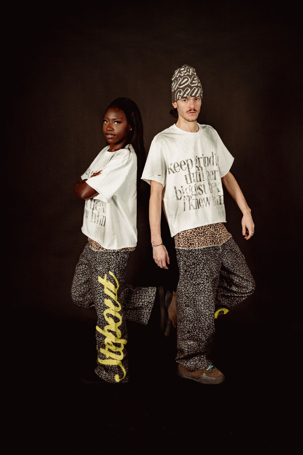 Double Waisted Leopard Jeans