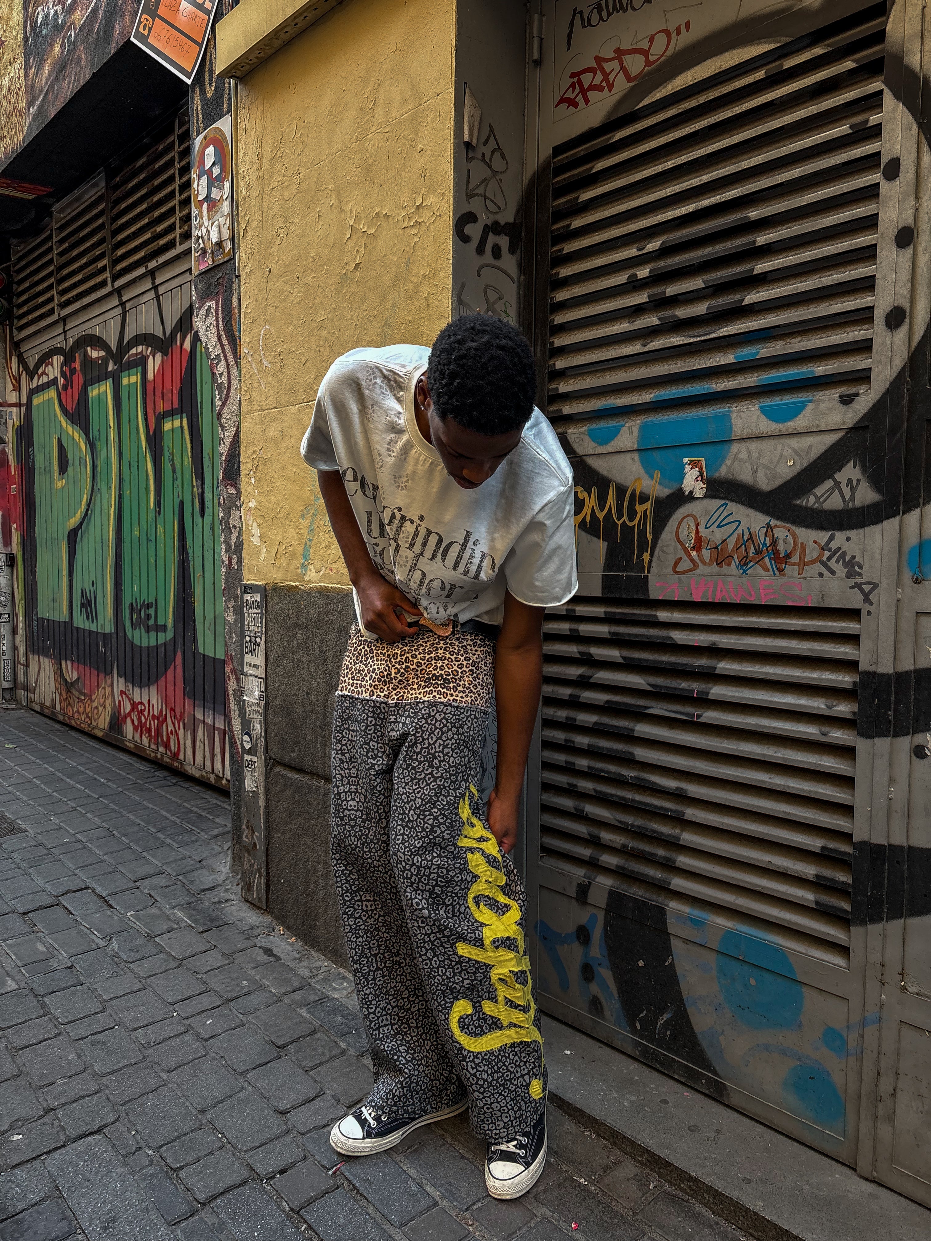 Double Waisted Leopard Jeans