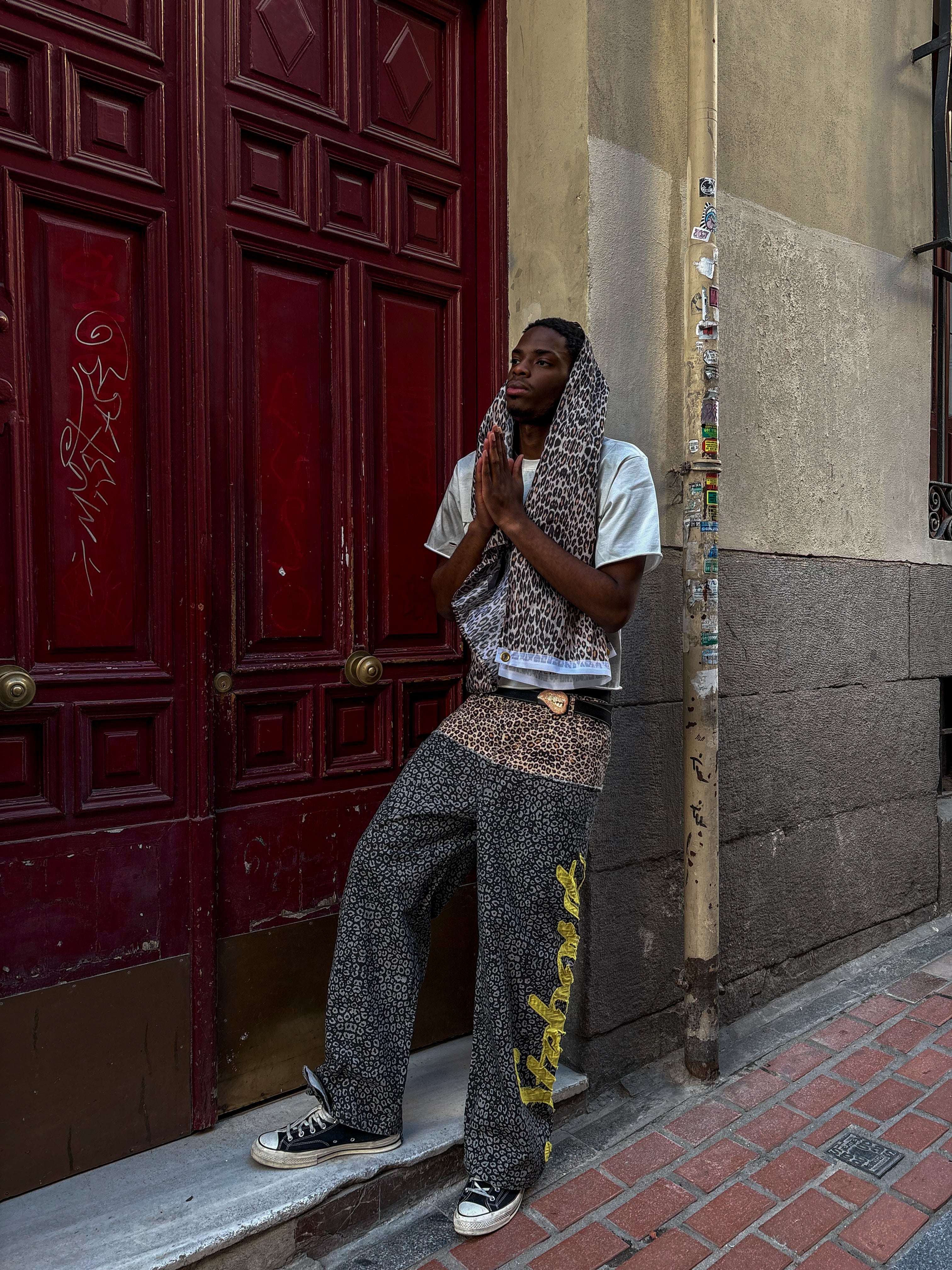 Double Waisted Leopard Jeans