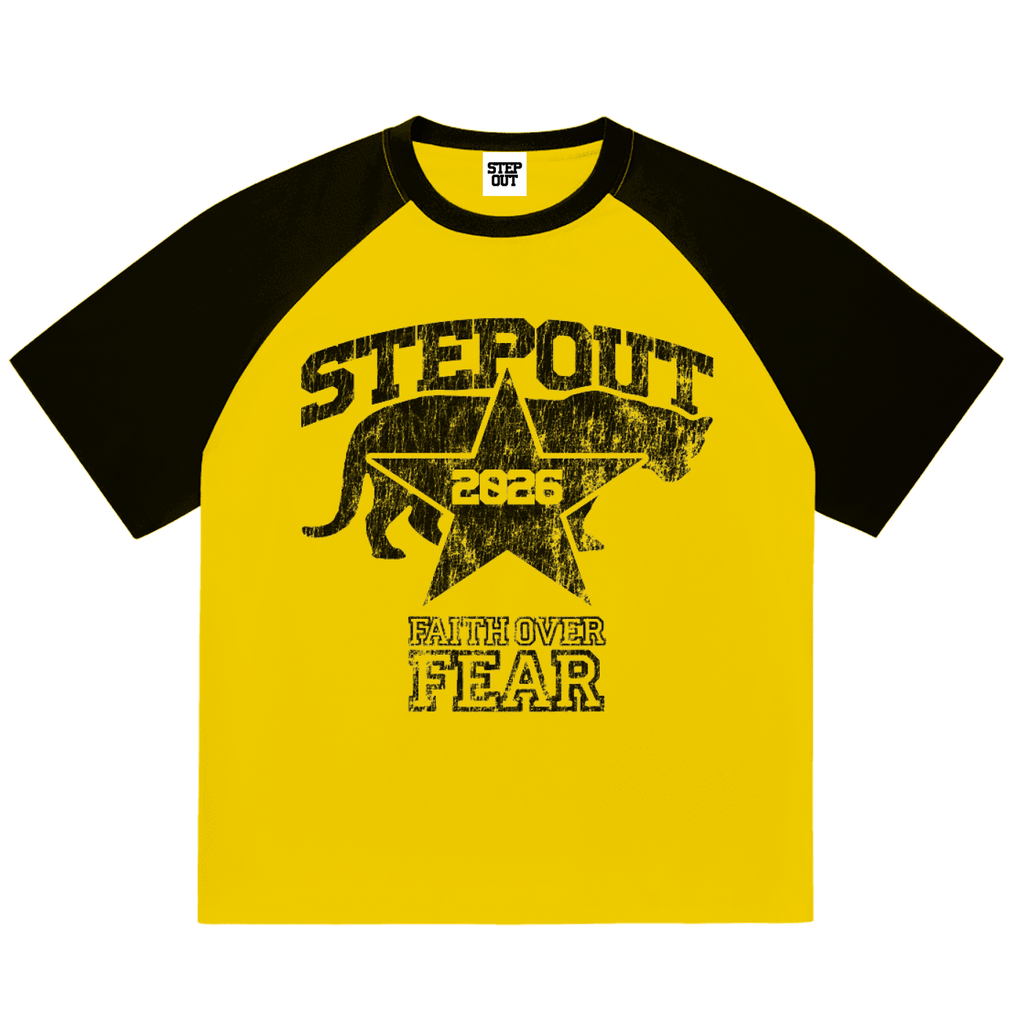Yellow/black “Faith over fear” tee
